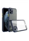 iPhone 11 Pro Max Kılıf Miami Şeffaf Silikon - Lacivert