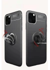 iPhone 11 Pro Max Kılıf Range Yüzüklü Silikon - Siyah-Gold