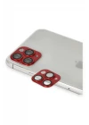 iPhone 11 Pro Max Pers Alüminyum Kamera Lens - Kırmızı