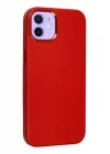 iPhone 12 Kılıf Asya Deri Silikon - Kırmızı