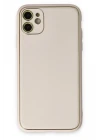 iPhone 12 Kılıf Coco Deri Silikon Kapak - Beyaz