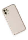 iPhone 12 Kılıf Coco Deri Silikon Kapak - Beyaz