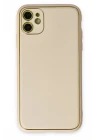 iPhone 12 Kılıf Coco Deri Silikon Kapak - Gold
