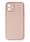 iPhone 12 Kılıf Coco Deri Silikon Kapak - Pembe