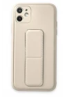 iPhone 12 Kılıf Coco Deri Standlı Kapak - Beyaz