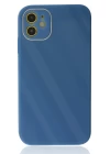 iPhone 12 Kılıf Glass Kapak - Mavi