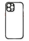 iPhone 12 Kılıf Miami Şeffaf Silikon - Siyah