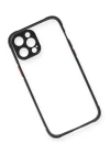 iPhone 12 Kılıf Miami Şeffaf Silikon - Siyah