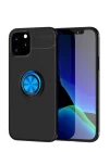iPhone 12 Kılıf Range Yüzüklü Silikon - Siyah-Mavi