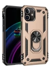 iPhone 12 Kılıf Sofya Yüzüklü Silikon Kapak - Gold