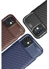 iPhone 12 Mini Kılıf Auto Focus Karbon Kapak - Lacivert