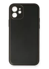 iPhone 12 Mini Kılıf Coco Deri Silikon Kapak - Siyah