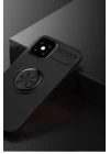 iPhone 12 Mini Kılıf Range Yüzüklü Silikon - Siyah