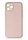 iPhone 12 Pro Kılıf Coco Deri Silikon Kapak - Pembe