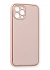 iPhone 12 Pro Kılıf Coco Deri Silikon Kapak - Pembe