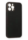 iPhone 12 Pro Kılıf Coco Deri Silikon Kapak - Siyah
