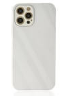 iPhone 12 Pro Kılıf Glass Kapak - Beyaz