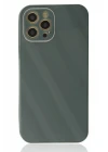 iPhone 12 Pro Kılıf Glass Kapak - Koyu Yeşil