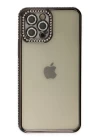 iPhone 12 Pro Kılıf Joke Taşlı Silikon - Siyah
