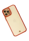 iPhone 12 Pro Kılıf Liva Lens Silikon - Kırmızı