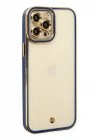 iPhone 12 Pro Kılıf Liva Lens Silikon - Mavi