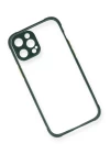 iPhone 12 Pro Kılıf Miami Şeffaf Silikon - Koyu Yeşil