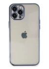 iPhone 12 Pro Kılıf Razer Lensli Silikon - Açık Mavi