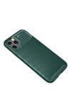 iPhone 12 Pro Max Kılıf Auto Focus Karbon Kapak - Yeşil