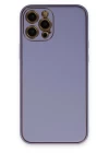 iPhone 12 Pro Max Kılıf Coco Deri Silikon Kapak - Açık Lila