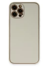 iPhone 12 Pro Max Kılıf Coco Deri Silikon Kapak - Beyaz