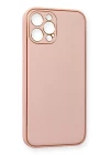 iPhone 12 Pro Max Kılıf Coco Deri Silikon Kapak - Pembe