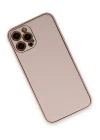 iPhone 12 Pro Max Kılıf Coco Deri Silikon Kapak - Pudra