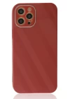 iPhone 12 Pro Max Kılıf Glass Kapak - Bordo