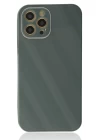 iPhone 12 Pro Max Kılıf Glass Kapak - Koyu Yeşil