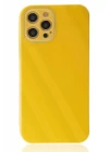 iPhone 12 Pro Max Kılıf Glass Kapak - Sarı