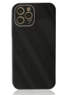 iPhone 12 Pro Max Kılıf Glass Kapak - Siyah