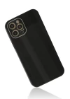 iPhone 12 Pro Max Kılıf Glass Kapak - Siyah