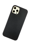 iPhone 12 Pro Max Kılıf Karbon PP Silikon - Siyah