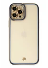 iPhone 12 Pro Max Kılıf Liva Lens Silikon - Mavi