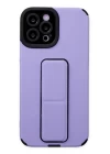 iPhone 12 Pro Max Kılıf Mega Standlı Silikon - Lila