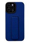 iPhone 12 Pro Max Kılıf Mega Standlı Silikon - Mavi