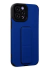 iPhone 12 Pro Max Kılıf Mega Standlı Silikon - Mavi