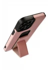 iPhone 12 Pro Max Kılıf Mega Standlı Silikon - Pudra