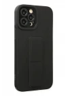iPhone 12 Pro Max Kılıf Mega Standlı Silikon - Siyah
