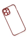 iPhone 12 Pro Max Kılıf Miami Şeffaf Silikon - Fuşya