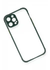 iPhone 12 Pro Max Kılıf Miami Şeffaf Silikon - Koyu Yeşil