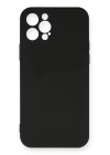 iPhone 12 Pro Max Kılıf Nano içi Kadife Silikon - Siyah