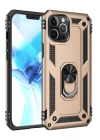 iPhone 12 Pro Max Kılıf Sofya Yüzüklü Silikon Kapak - Gold