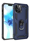 iPhone 12 Pro Max Kılıf Sofya Yüzüklü Silikon Kapak - Lacivert
