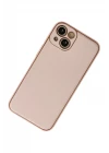 iPhone 13 Kılıf Coco Deri Silikon Kapak - Pudra